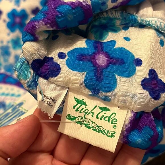 Vintage 60’s High Tide Psychedelic Flower Power Halter Maxi Dress - Picture 4 of 8